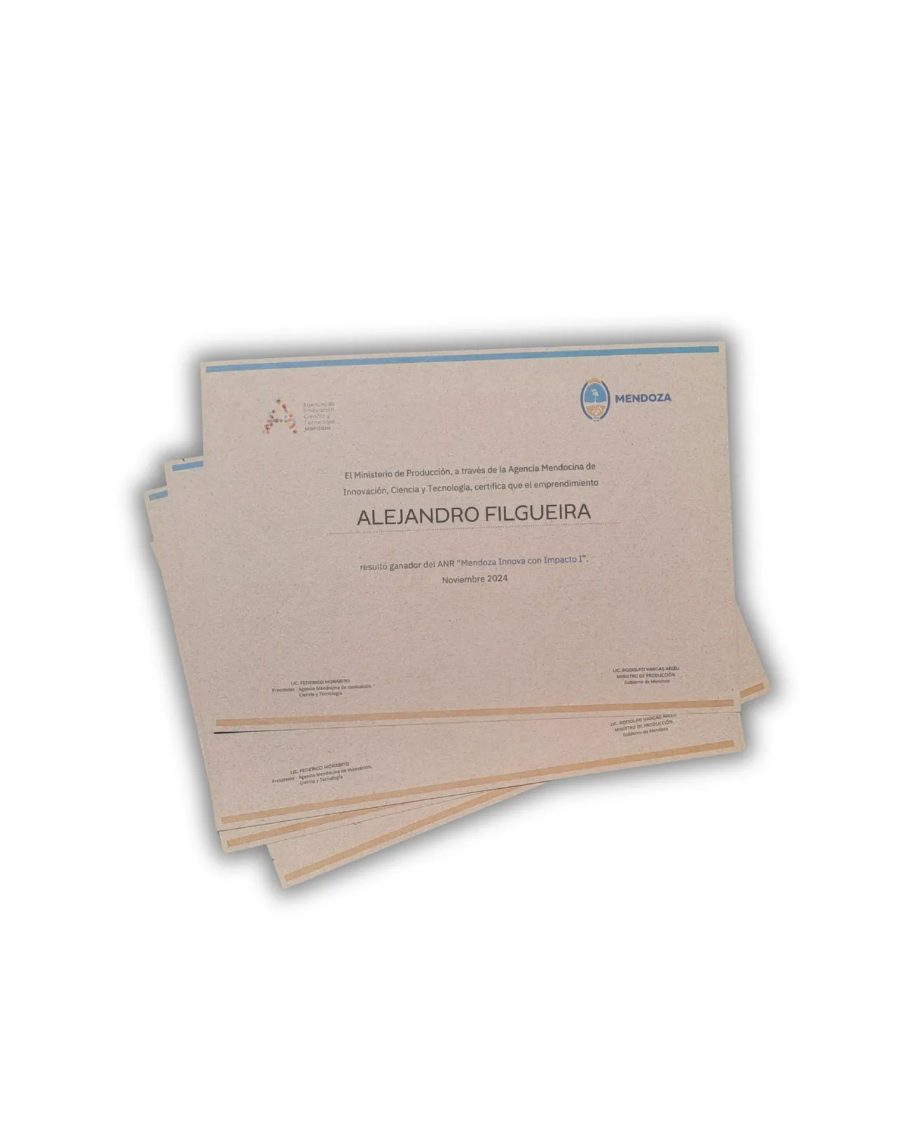 100 Certificados en Cartulina Reciclada – Tamaño A4