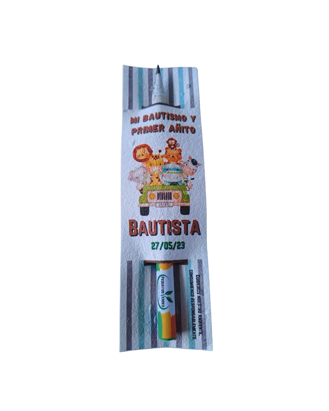 50 Lápices de Papel Reutilizado con Blister de Papel Plantable